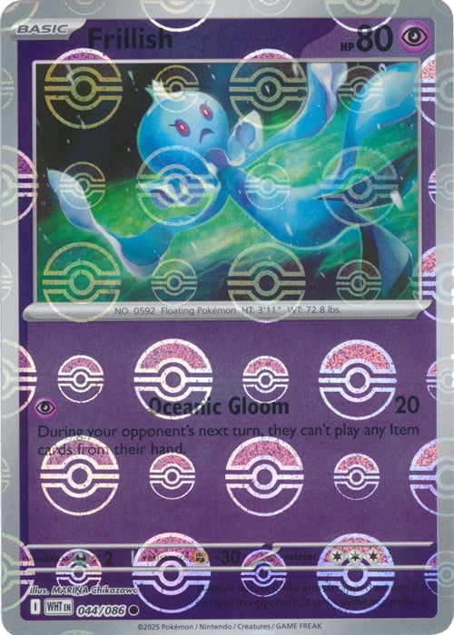 White Flare Frillish #44/86 Pokeball Holo