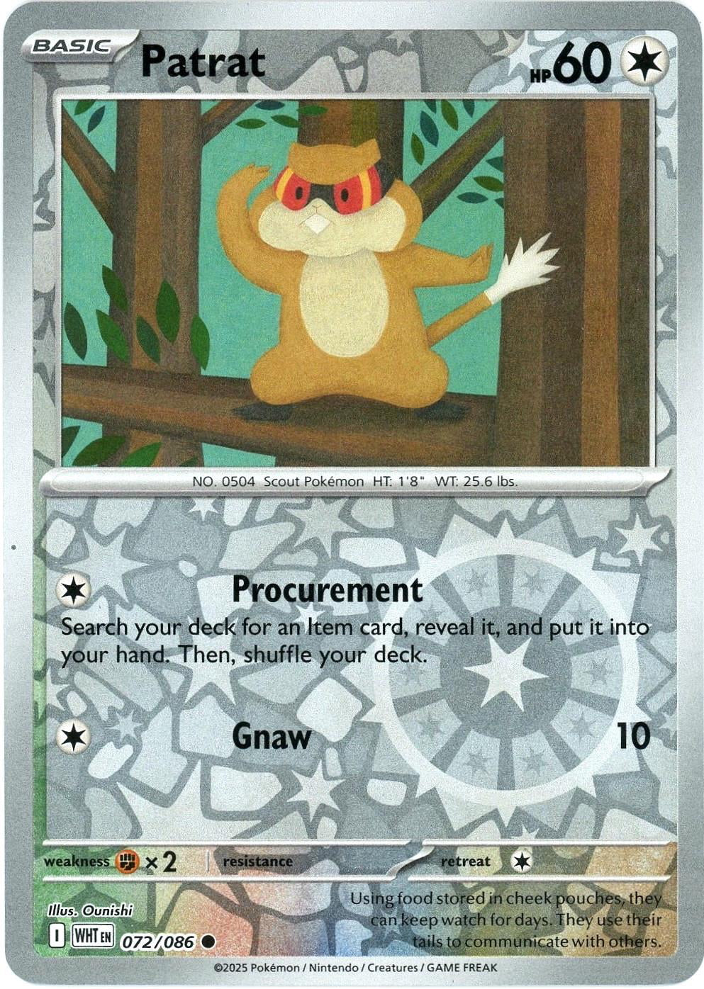 White Flare Patrat #72/86 Reverse Holo