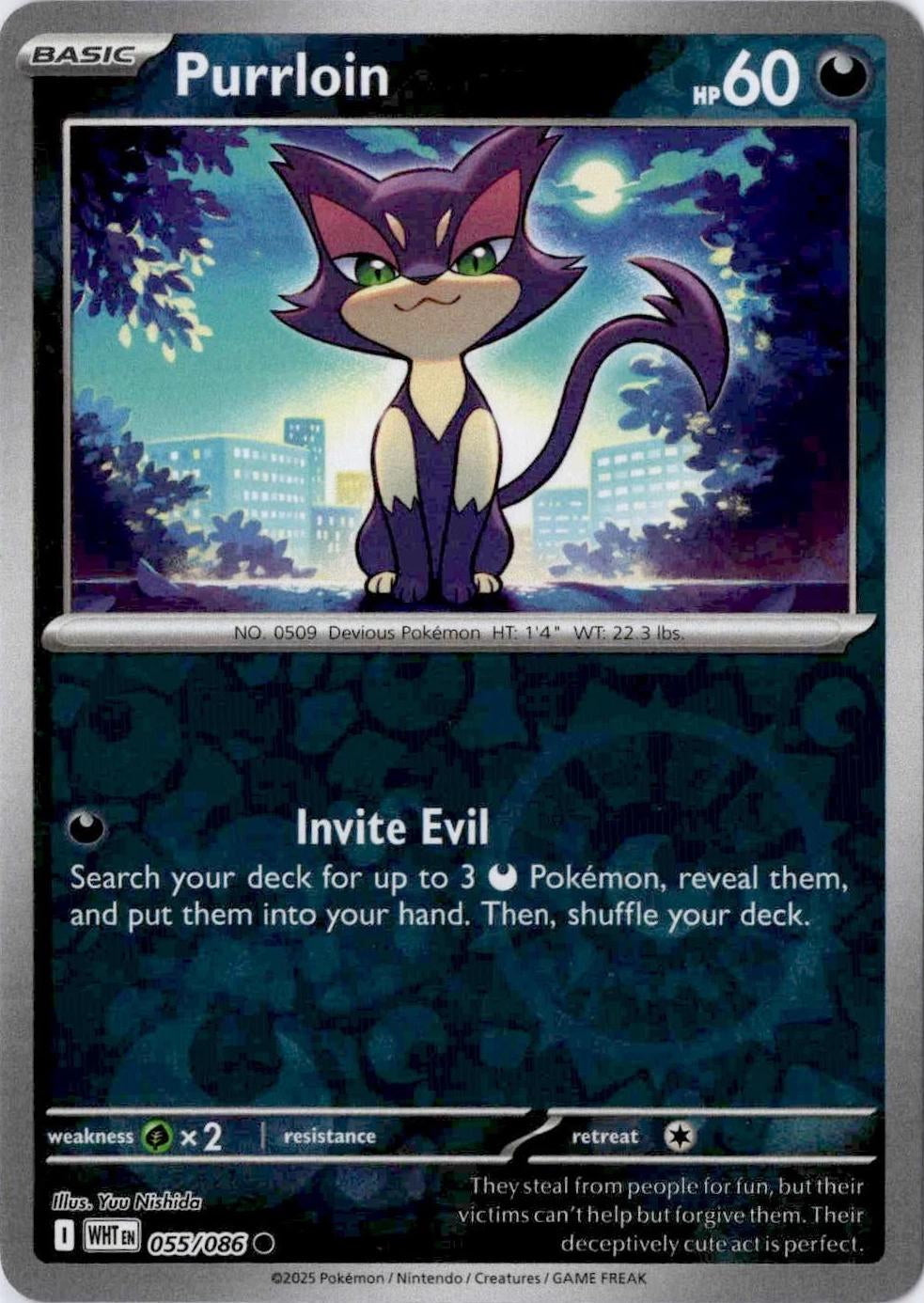 White Flare Purrloin #55/86 Reverse Holo