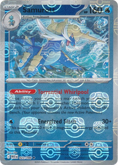 White Flare Samurott #23/86 Masterball Holo