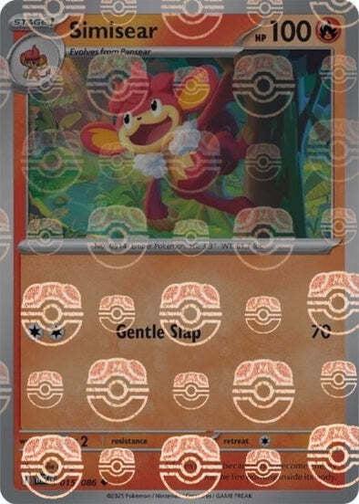 White Flare Simisear #15/86 Masterball Holo