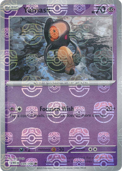 White Flare Yamask #39/86 Masterball Holo