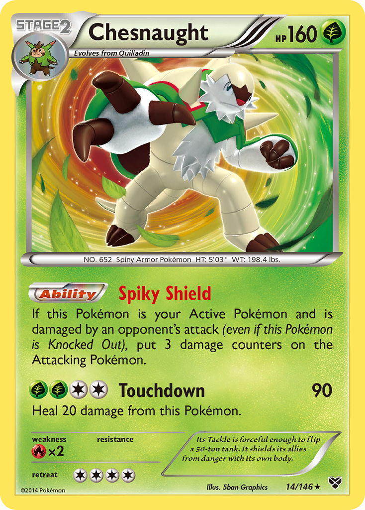 XY Non - Holo Chesnaught #14/146
