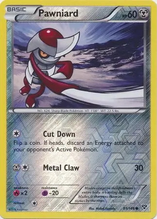 XY Pawniard #81/146 reverse holo
